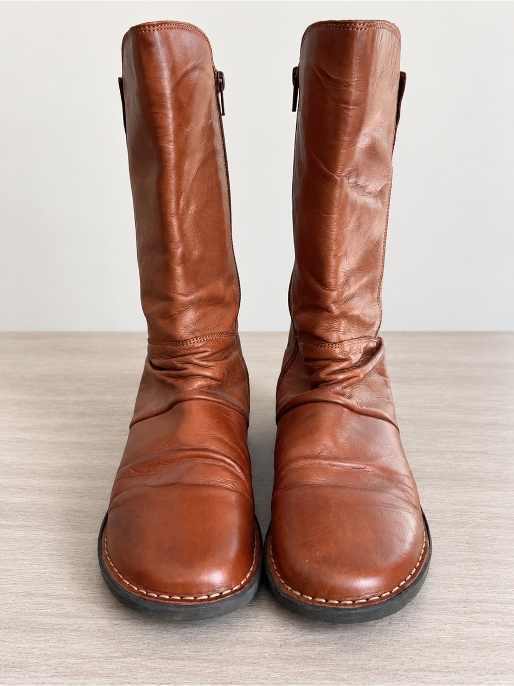 Miz Mooz NYC Women’s Leather Brown Tall Boots Size 39 Zip Up Comfort Casual - Picture 2 of 6